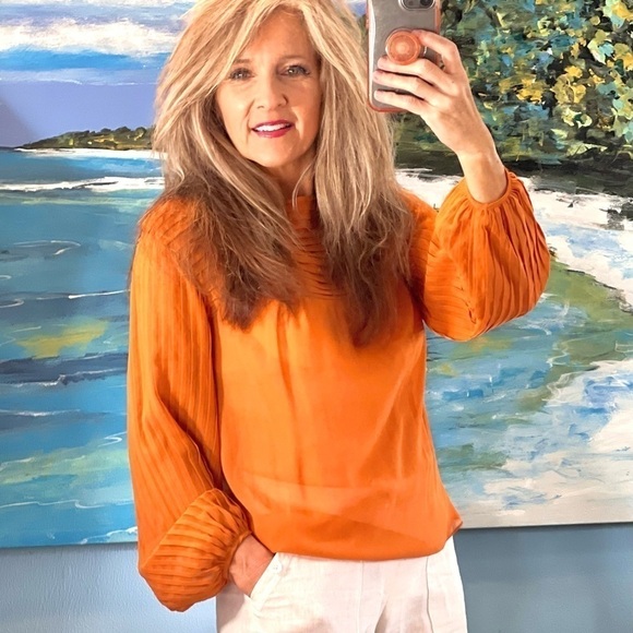 ⭐️Moda International, Rich Orange Pull-On Top, Excellent Condition, Beautiful,XS - Picture 6 of 9